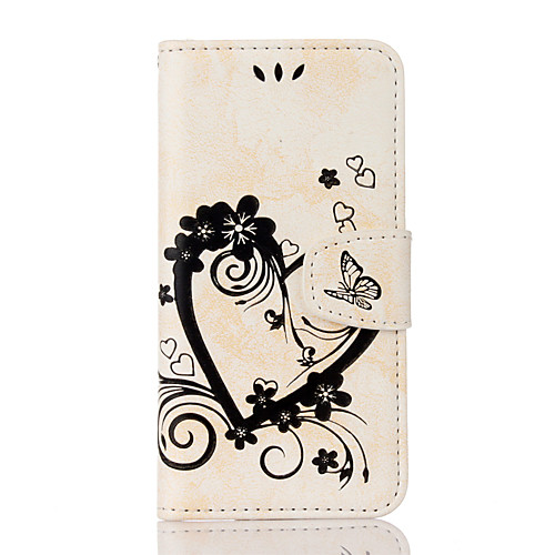 

Phone Case For Apple Full Body Case Leather Wallet Card iPhone 7 Plus iPhone 7 iPhone 6s Plus iPhone 6s iPhone 6 Plus iPhone 6 iPhone SE / 5s iPhone 5 Wallet Card Holder with Stand Heart Hard PU