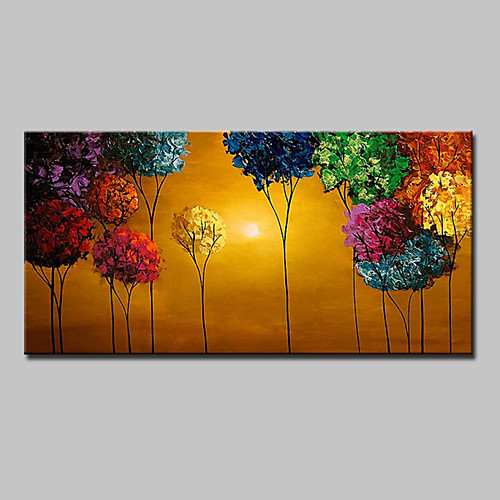 

Oil Painting Hand Painted Horizontal Floral / Botanical Modern With Stretched Frame