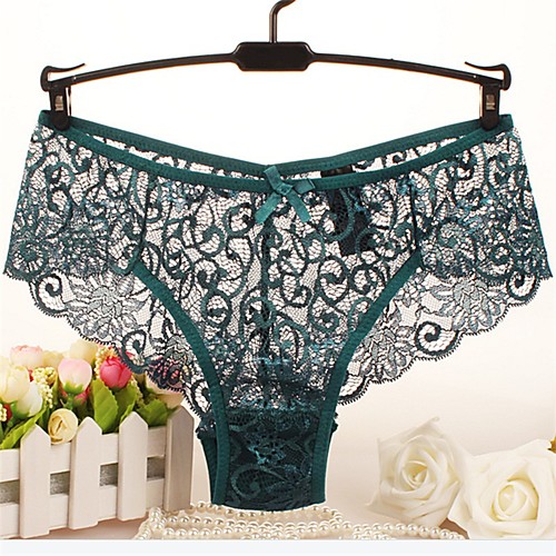 

Women's Solid Colored Brief Low Waist Super Sexy Lace Red S