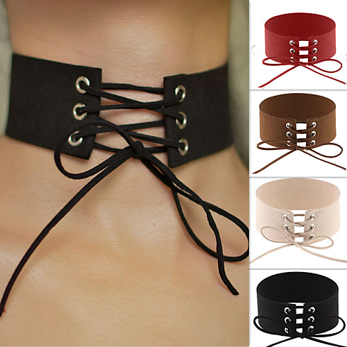

Women's Choker Necklace Statement Necklace Statement Ladies Personalized Fashion Flannelette Purple Red Pink Green White Necklace Jewelry For Party Wedding Casual Daily Cosplay Costumes