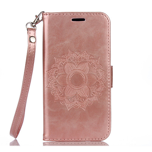 

Phone Case For Samsung Galaxy Full Body Case S7 edge S7 S6 edge S6 S5 Wallet Card Holder with Stand Flower Hard PU Leather
