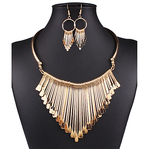 

Women's Jewelry Set Drop Earrings Statement Necklace Statement Ladies Elegant Fashion Vintage Sexy Earrings Jewelry Silver / Gold For Party Wedding Casual Daily / Bib necklace