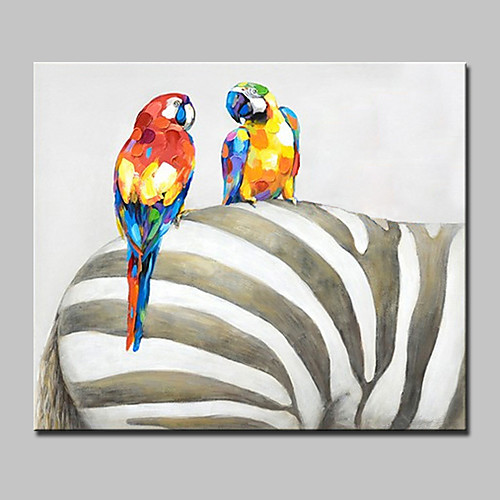

Oil Painting Hand Painted Horizontal Abstract Animals Pop Art Modern With Stretched Frame