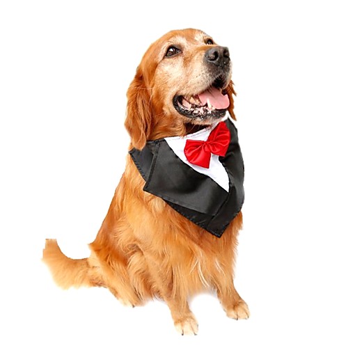 

Cat Dog Dress Tuxedo Necklace Bowknot Birthday Wedding New Year's Birthday Dog Clothes Puppy Clothes Dog Outfits Red Blue Costume for Girl and Boy Dog Terylene