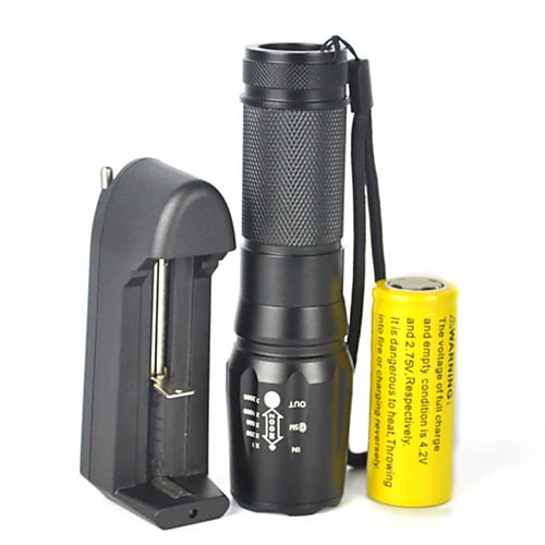

5-Mode 2000LM XML T6 LED Zoomable Focus Adjustable Flashlight Torch LampComplete With Battery Charger