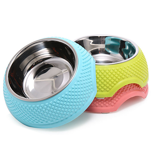 

Cat Dog Bowls & Water Bottles / Feeders Stainless Steel Rubber Portable Foldable Yellow Blue Pink Bowls & Feeding