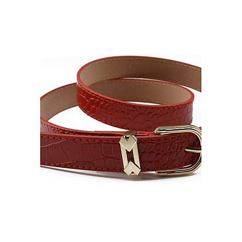 

Women's Skinny Belt Weekend Belt Solid Colored / PU / Alloy