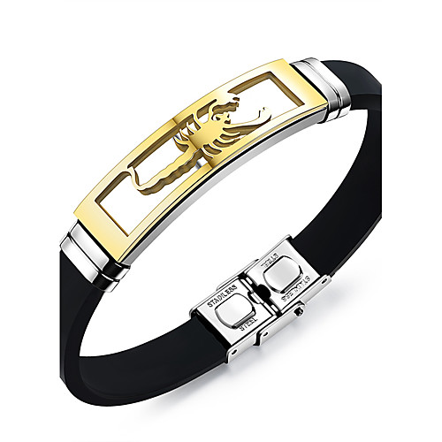 

Men's ID Bracelet Personalized Vintage Punk Rock Fashion Silicone Bracelet Jewelry Golden / Silver For Christmas Gifts Gift Daily Casual