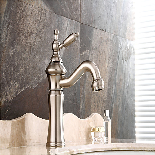 

Bathroom Sink Faucet - Standard Nickel Brushed Centerset Single Handle Two HolesBath Taps