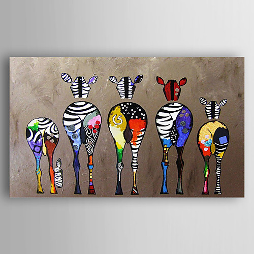 

Nursery Oil Painting Handmade Hand Painted Wall Art Abstract Colorful Zebra Home Decoration Décor Rolled Canvas No Frame Unstretched