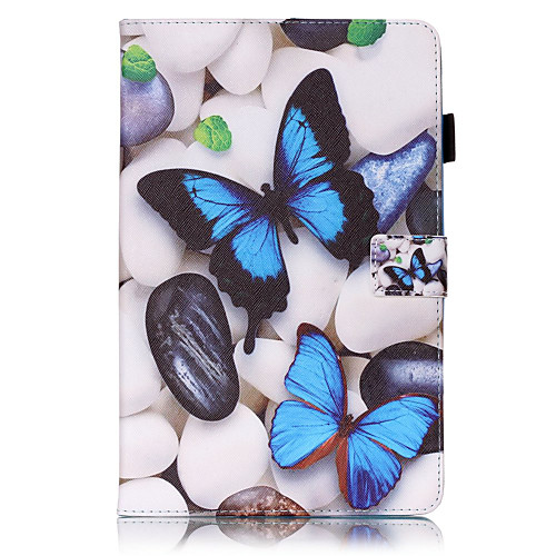 

Case For Samsung Galaxy / Tab S2 8.0 / Tab S2 9.7 Tab 4 7.0 / Tab E 9.6 / Tab E 8.0 Wallet / Card Holder / with Stand Full Body Cases Butterfly Hard PU Leather