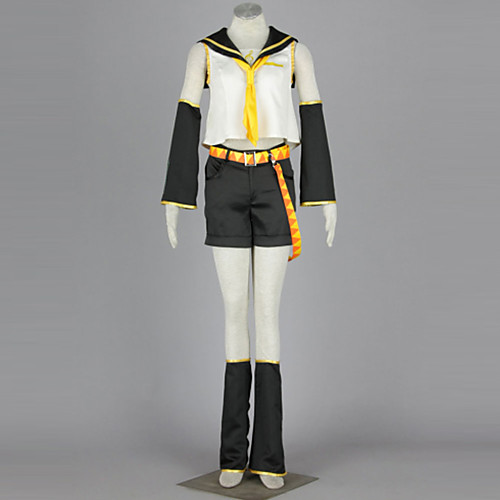 

Inspired by Vocaloid Kagamine Rin Anime Cosplay Costumes Japanese Cosplay Suits Patchwork Shirt Skirt Headpiece For Women's / Headband / Tie / Sleeves / Waist Accessory / Stockings