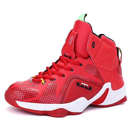 

Men's Trainers Athletic Shoes Comfort Shoes Athletic Casual Outdoor Basketball Shoes Leather Slip Resistant Black / Red Red Gold Fall Spring