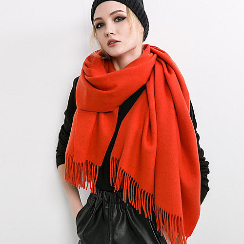 

Women's Work / Basic Wool Rectangle Scarf - Solid Colored / Fall / Winter