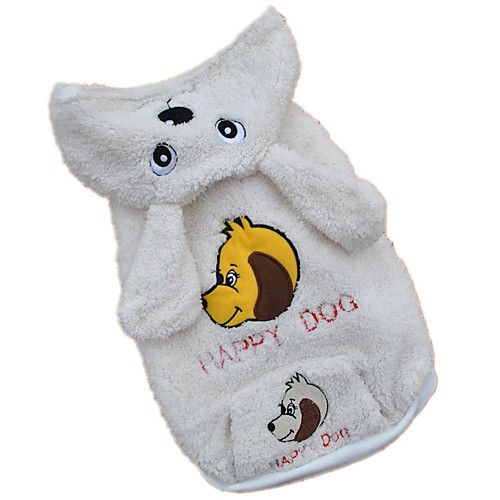 

Dog Costume Hoodie Winter Dog Clothes White Costume Polar Fleece Animal Cosplay XS S M L