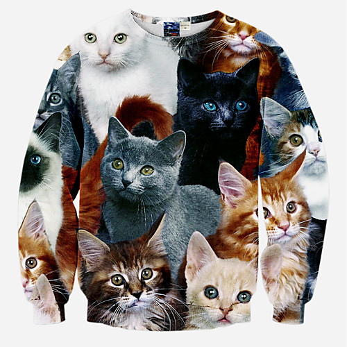 

Men's Sweatshirt Print Round Neck Daily Sports Active Boho Hoodies Sweatshirts Long Sleeve Black / Fall / Winter