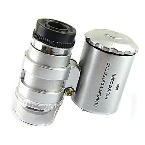 

60 Times Microscope LED Lamp Lights Lights Portable Pocket With Lamp Magnifying Glass Magnifiers