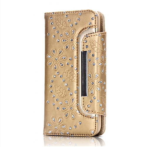 

Case For iPhone 7 / iPhone 7 Plus / Apple iPhone 7 Plus / iPhone 7 Wallet / Card Holder / Rhinestone Full Body Cases Flower Hard Genuine Leather