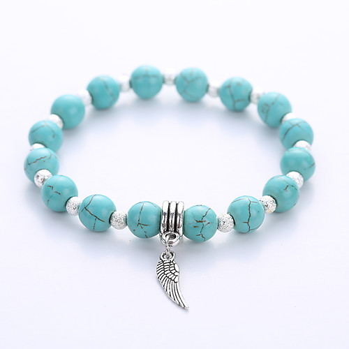 

Men's Women's Turquoise Bead Bracelet Hologram Bracelet Yoga Bracelet Aquarius European Fashion Birthstones Turquoise Bracelet Jewelry Gold / Silver For Party Birthday Congratulations Business Gift