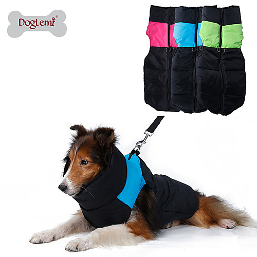 

Dog Coat Vest Puppy Clothes Color Block Keep Warm Outdoor Winter Dog Clothes Puppy Clothes Dog Outfits Blue Pink Green Costume for Girl and Boy Dog Nylon Cotton XS S M L XL