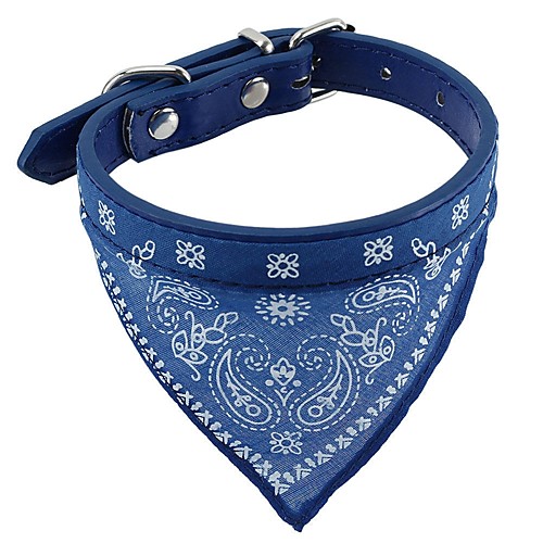 

Cat Dog Collar Soft Bandanas Hands free Casual Cosplay Solid Colored PU Leather Fabric Black Red Blue