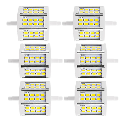 

6pcs 10 W Tube Lights 880 lm R7S 24 LED Beads SMD 5730 Dual-Head Warm White Cold White 85-265 V / 6 pcs / RoHS