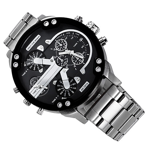 

Men's Fashion Watch Dress Watch Military Watch Quartz Black / Silver Calendar / date / day Dual Time Zones Cool Analog Charm Luxury Classic Casual - Green Black / White Two Years Battery Life