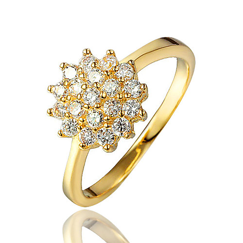 

Women's Ring AAA Cubic Zirconia Gold 18K Gold Plated Gold Plated Ladies Wedding Party Jewelry