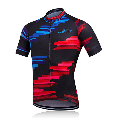 

Fastcute Men's Short Sleeve Cycling Jersey Cycling Jacket Summer Polyester Bike Jersey Mountain Bike MTB Road Bike Cycling Quick Dry Breathable Back Pocket Sports Clothing Apparel / Stretchy