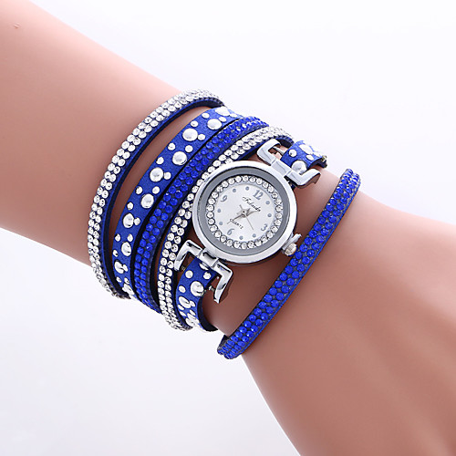 

Women's Bracelet Watch Wrist Watch Quartz Quilted PU Leather Black / White / Blue Cool Colorful Analog Vintage Heart shape Casual Bohemian Bangle - Brown Red Blue One Year Battery Life / KC 377A