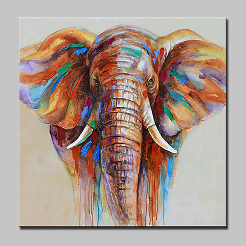 

Oil Painting Hand Painted Square Pop Art Modern Stretched Canvas