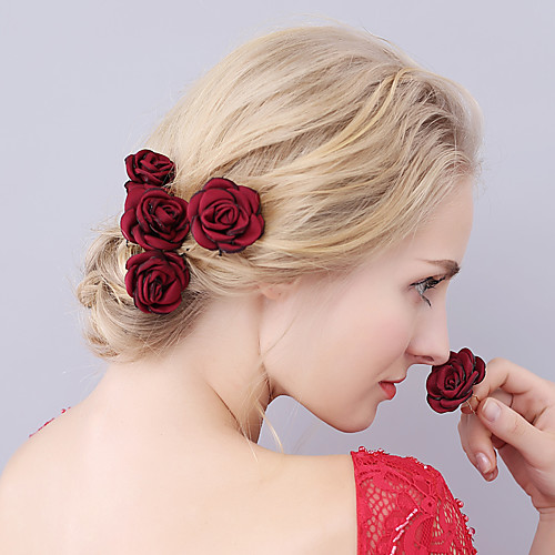

Fabric Headwear / Hair Pin with Floral 1pc Wedding / Special Occasion Headpiece