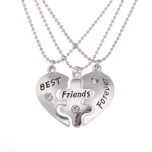 

Men's Women's Pendant Necklace Engraved Broken Heart Heart Love life Tree Best Friends Friendship Personalized Dangling Bohemian European Alloy Silver Necklace Jewelry For Daily Casual Sports
