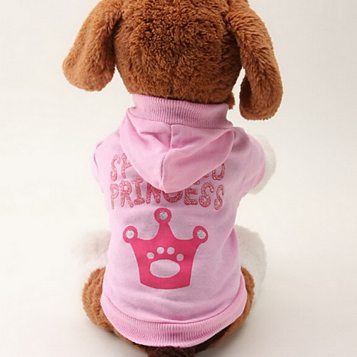 

Cat Dog Hoodie Puppy Clothes Tiaras & Crowns Fashion Dog Clothes Puppy Clothes Dog Outfits Breathable Pink Costume for Girl and Boy Dog Cotton XS S M L