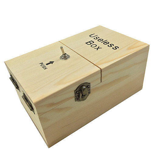 

LT.Squishies Useless Box Fidget Desk Toy Stress Reliever Stress and Anxiety Relief Solid Wood Turns Itself Off Wooden 1 pcs Adults' Toy Gift