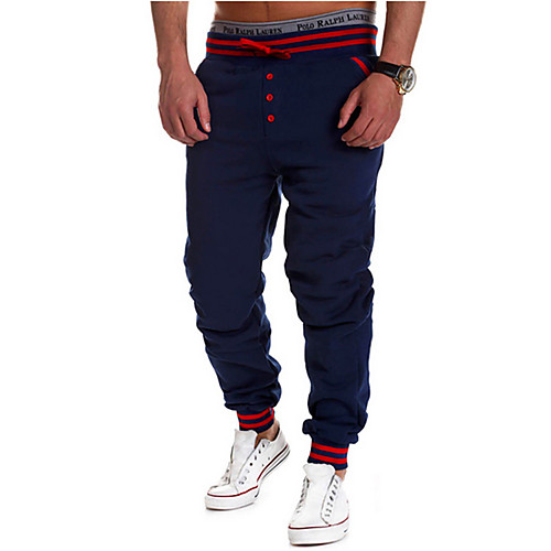 

Men's Active Cotton Sports Weekend Straight Active Sweatpants Pants Solid Colored Full Length White Black Navy Blue