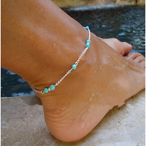 

Anklet feet jewelry Ladies Fashion Beaded Women's Body Jewelry For Party Daily Turquoise Turquoise Alloy Cross Silver