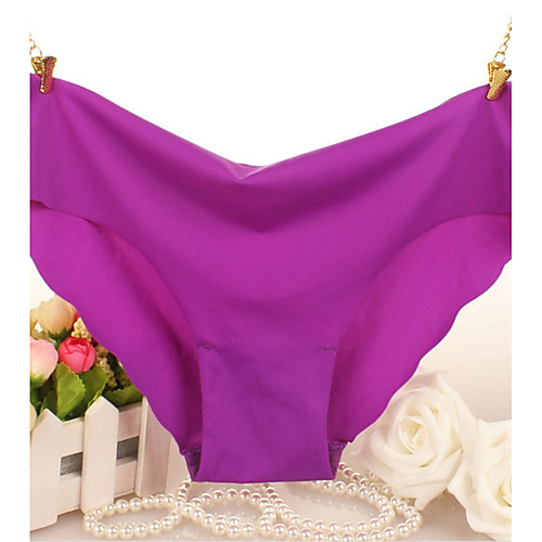 

Women's Solid Colored Brief Low Waist Purple S