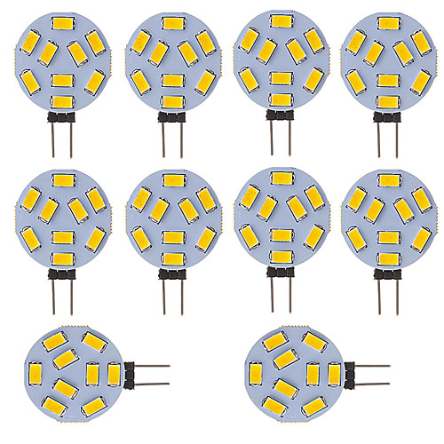 

10 pcs G4 LED Round Range Lamp Bulb 15 LEDs 5730 SMD 12V - 24V DC AC White Warm Cold White