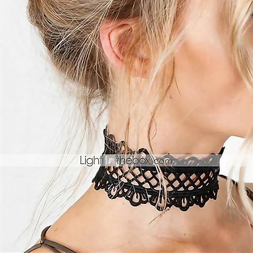 

Women's Choker Necklace Statement Necklace Statement Ladies Tattoo Style Fashion Lace White Black Necklace Jewelry For Christmas Gifts Party Birthday Casual Daily / Tattoo Choker Necklace