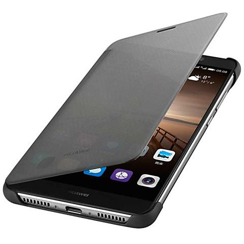 

Phone Case For Huawei Full Body Case Leather Flip Mate 9 Auto Sleep / Wake Flip Solid Color Hard PU Leather