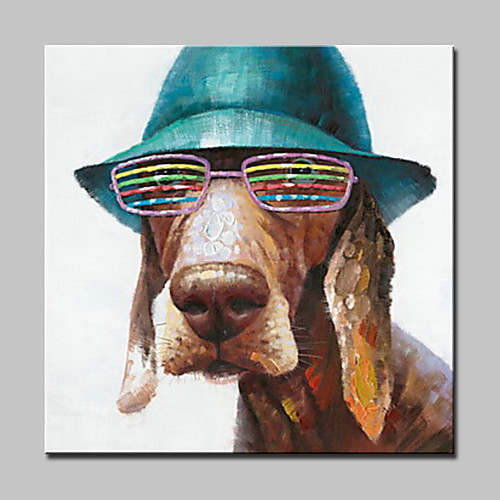 

Oil Painting Hand Painted Square Pop Art Modern Stretched Canvas