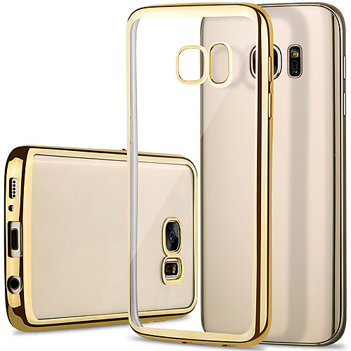 

Phone Case For Samsung Galaxy Back Cover S7 edge S7 S6 edge S6 Plating Transparent Solid Colored TPU