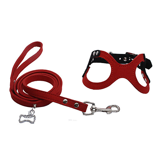 

Dog Harness Leash Adjustable / Retractable Soft Handmade Solid Colored Nylon Black Purple Red Pink