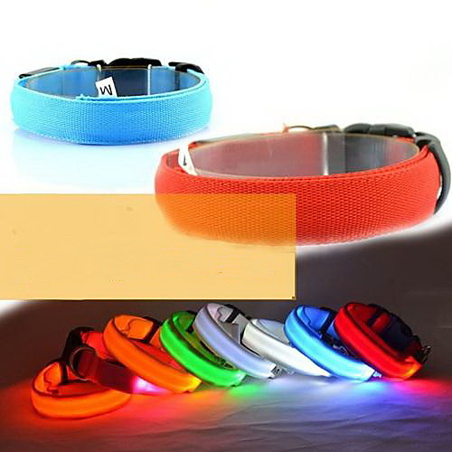 

Dog Collar Light Up Collar LED Lights Adjustable / Retractable Nylon Yellow Red Blue Pink Orange