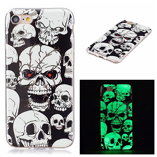 

Phone Case For Apple Back Cover iPhone X iPhone 8 Plus iPhone 8 iPhone 7 Plus iPhone 7 iPhone 6s Plus iPhone 6s iPhone 6 Plus iPhone 6 iPhone SE / 5s Glow in the Dark IMD Skull Soft TPU
