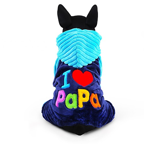 

Dog Jumpsuit Winter Dog Clothes Blue Rose Costume Corduroy Letter & Number Keep Warm Fashion XXS XS S M L