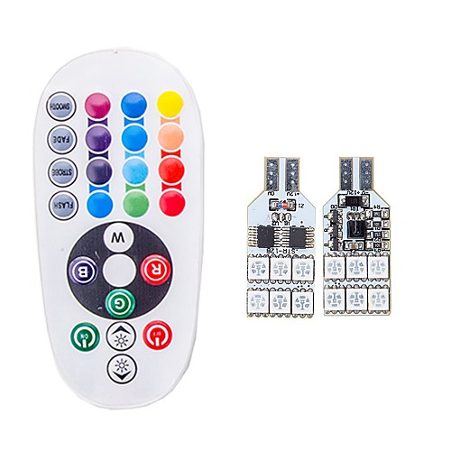 

2PCS T10 12 Led SMD5050 RGB DC12V Car Shown Wide Light Bulbs Other