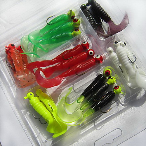 

21 pcs Lure kit Fishing Lures Soft Bait Frog Grub Sinking Bass Trout Pike Sea Fishing Freshwater Fishing