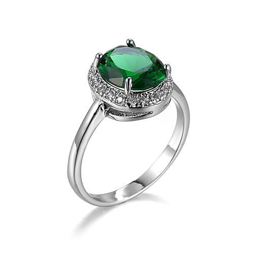 

Women's Ring AAA Cubic Zirconia Red Green Alloy Simple Style Casual Jewelry Simulated Cocktail Ring